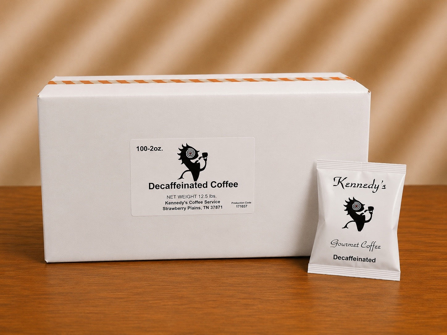 Kennedy Decaffeinated Coffee Fractional Packs – 100 Count (2 oz Bags)