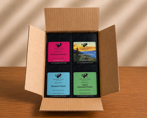 4-Pack Assorted - Colombian, Screaming Monkey®, Breakfast Blend, Decaf - Coffee Pods (96 Count)