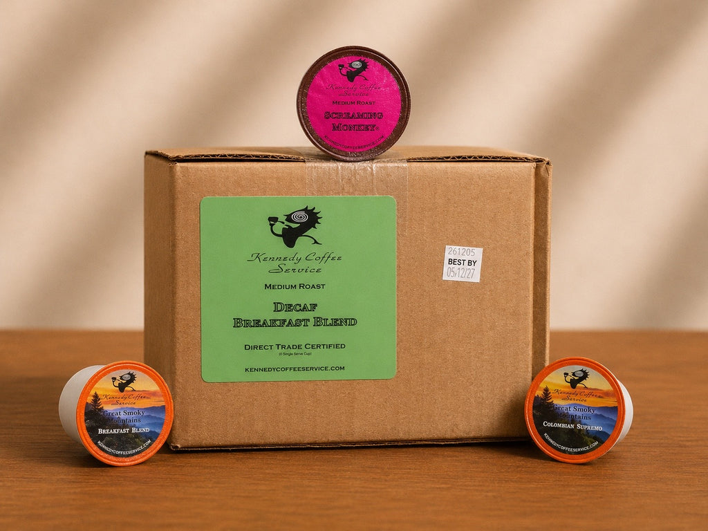 4-Pack Assorted - Colombian, Screaming Monkey®, Breakfast Blend, Decaf - Coffee Pods (96 Count)