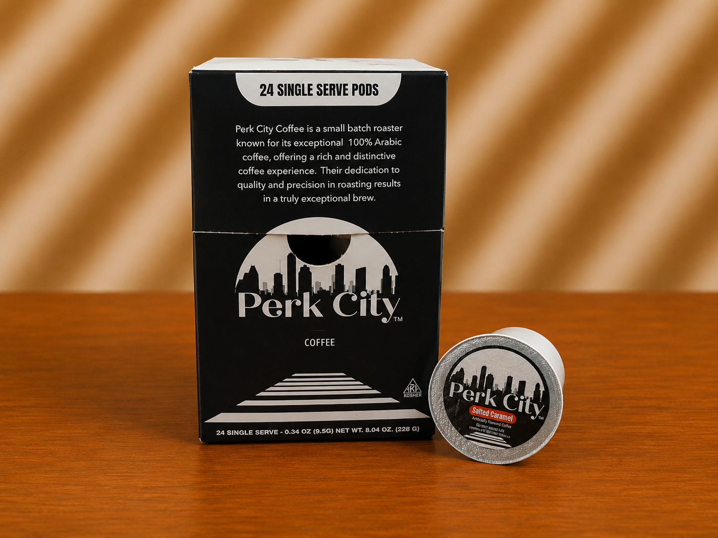 Perk City Salted Caramel Single Serve Coffee Pods – 24 Count