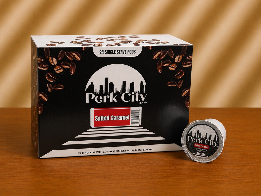 Perk City Salted Caramel Single Serve Coffee Pods – 24 Count