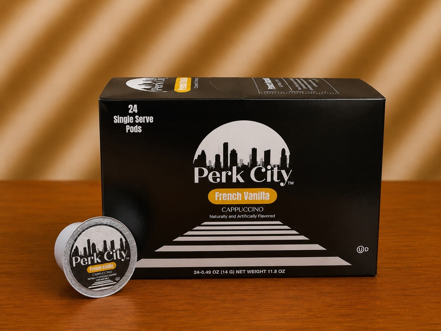 Perk City French Vanilla Cappuccino Single Serve Pods – 4 Pack (96 Count)
