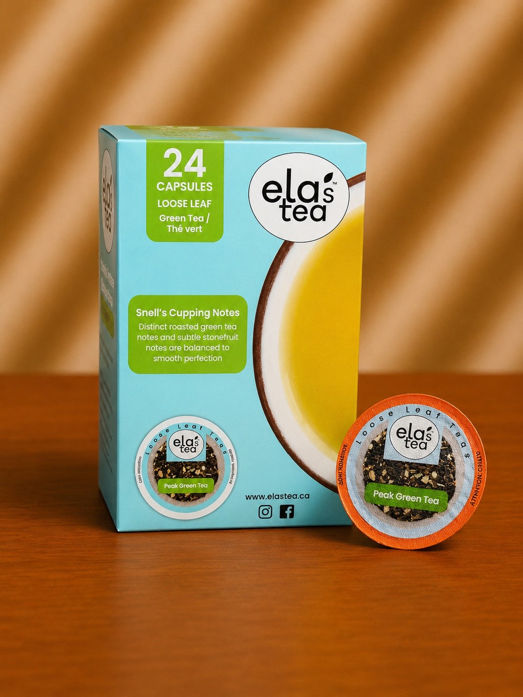 Ela’s Tea Peak Green Tea Single-Serve Pods – 4 Pack (96 Count)