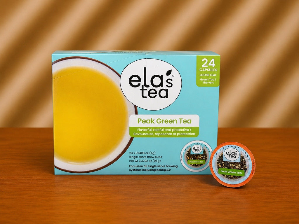 Ela’s Tea Peak Green Tea Single-Serve Pods – 4 Pack (96 Count)